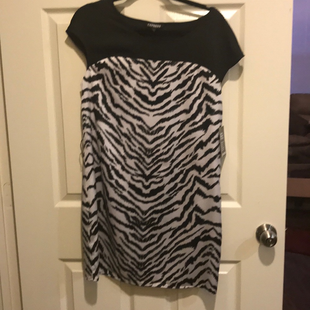 Zebra print dress from Express